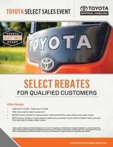 Toyota Select Sales main page